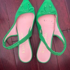 Kate Spade Vibrant Green slingback flats